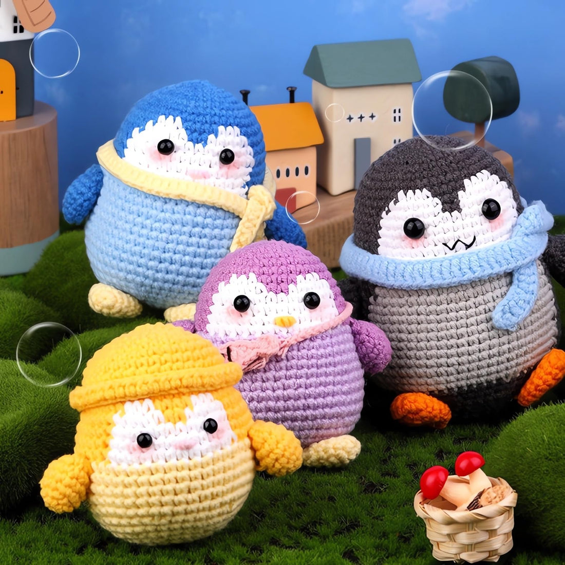 4 Pack Crochet Kit Penguin Family-WOOHOBBY