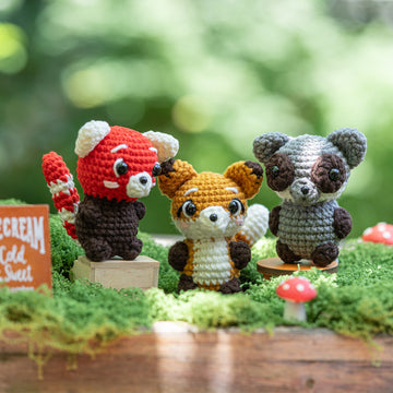 Crochet Kit Panda Raccoon Fox-WOOHOBBY