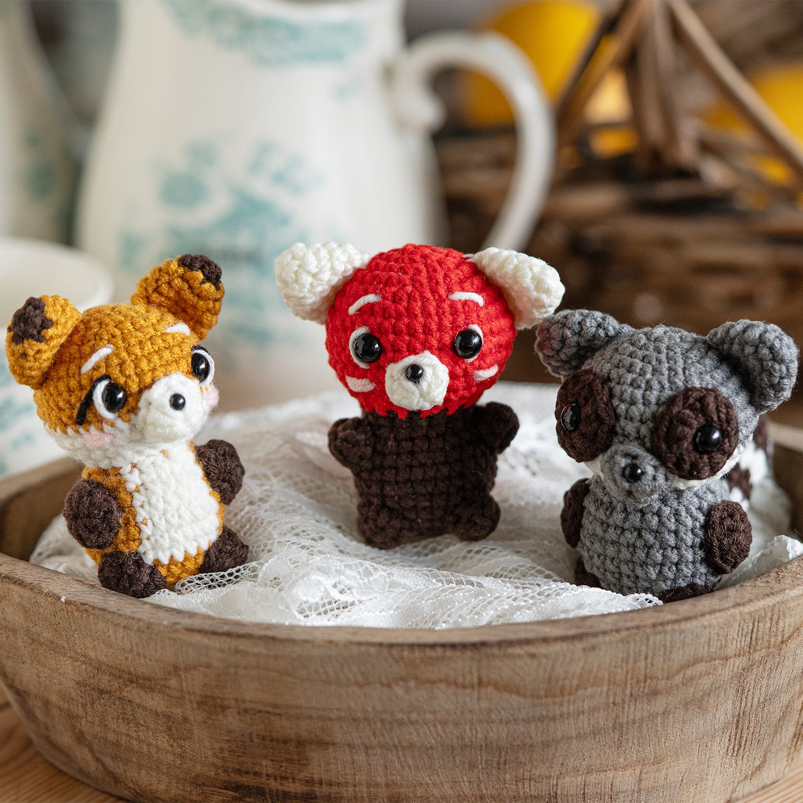 Crochet Kit Panda Raccoon Fox-WOOHOBBY