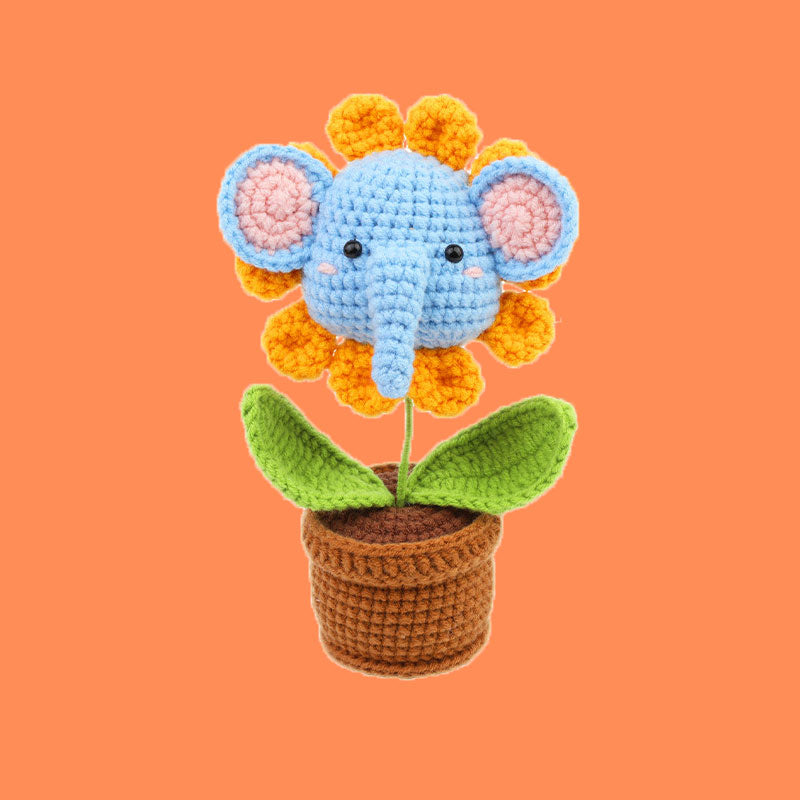 Crochet Kit Elephant Pot Plant-WOOHOBBY