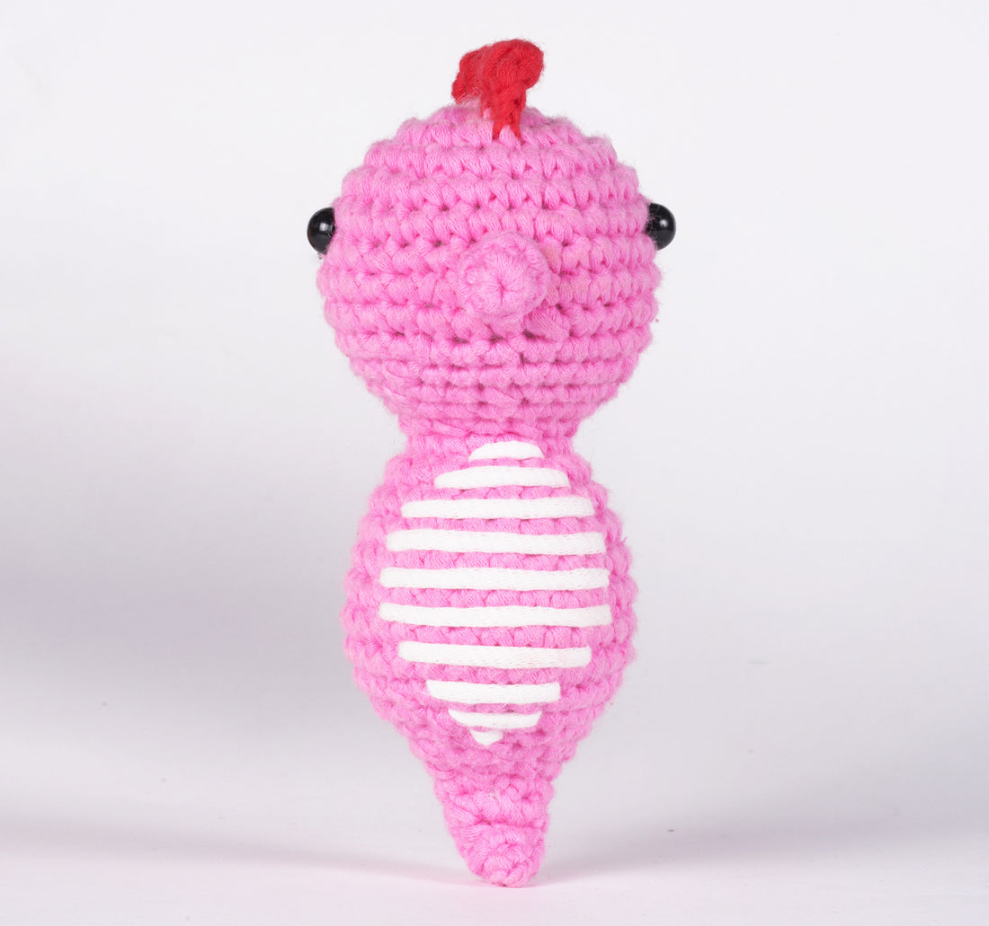 Crochet Starter Kit Pink Seahorse-WOOHOBBY